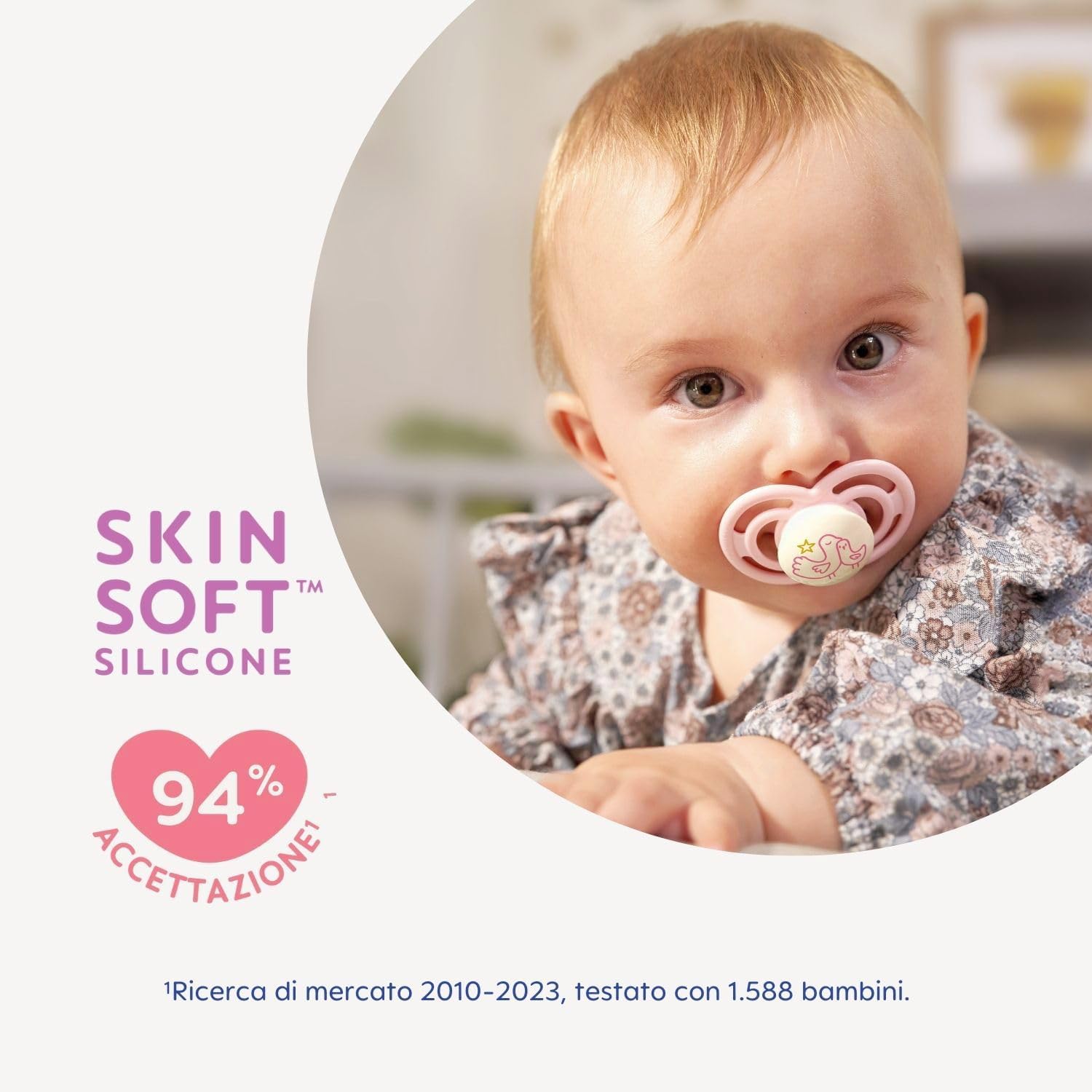 MAM Perfect Start - Juego de 2 chupetes de silicona para un desarrollo bucal saludable de 0 a 2 meses, kit de 2 accesorios para bebés con soporte para chupete esterilizador, azul claro y neutro — view 5
