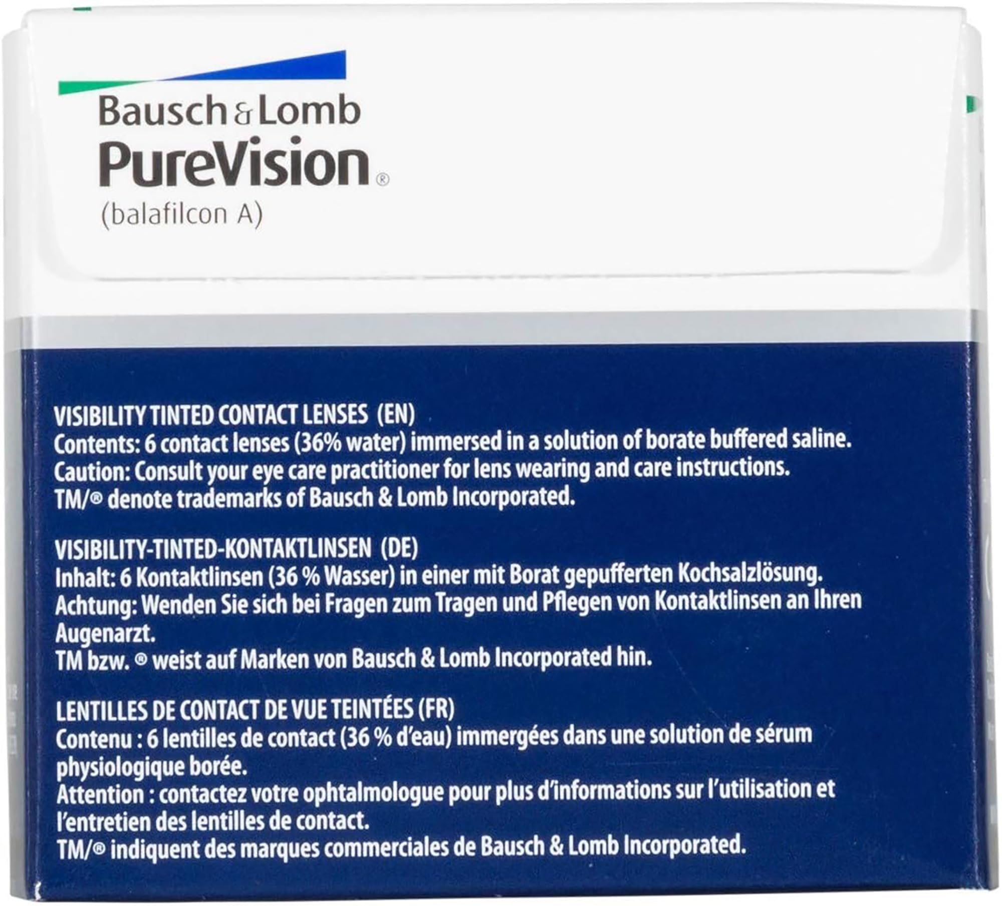 PureVision Lenti a Contatto Mensili, 6 Lenti, BC 8.6 mm, DIA 14 mm, -12.0 Diopt