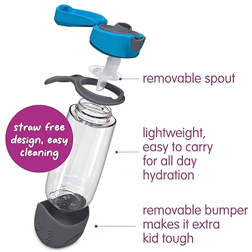 Miniatura 8 de b.box Botella de agua deportiva de 15 onzas para niños, para la escuela, deportes, viajes, guardería. A prueba de fugas, a prueba de derrames, apta
