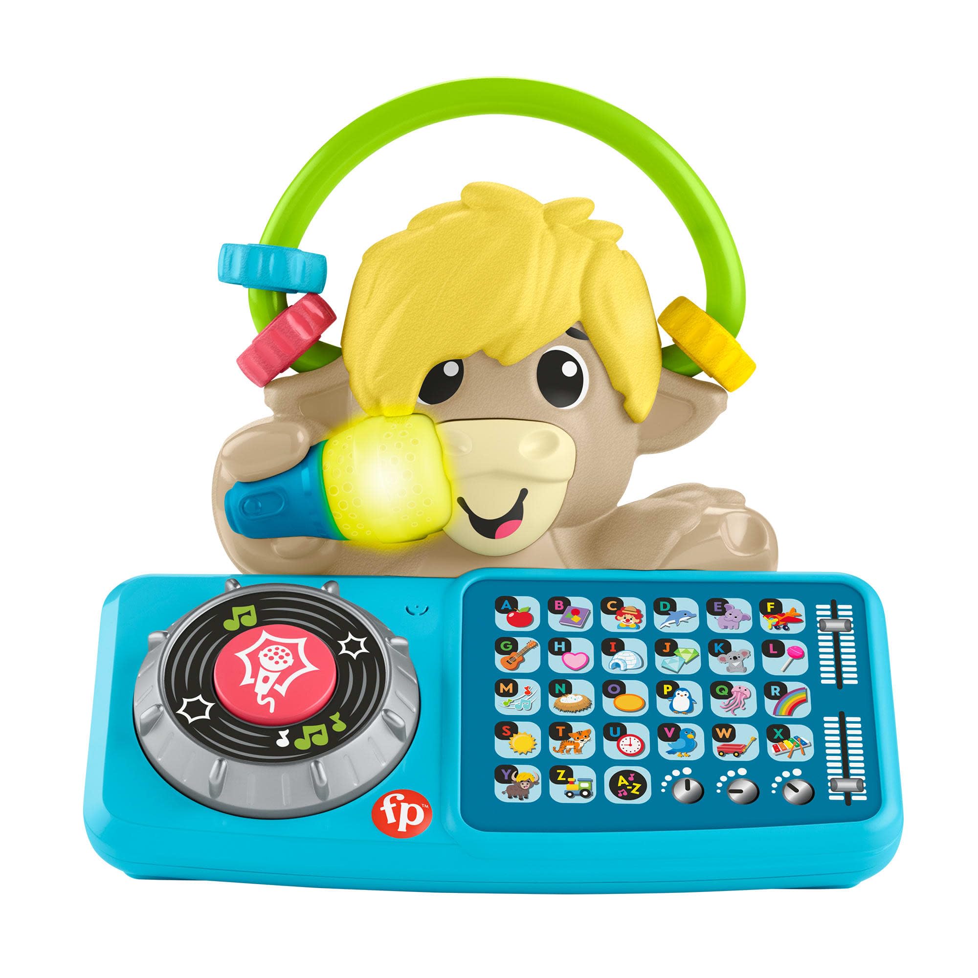 Fisher-Price Lernspielzeug für Babys und Kleinkinder, Beat Bande ABC DJ-Yak Taylor mit interaktiver Musik und Lichtern für Kinder ab 9 Monaten, deutsche Ausgabe, HYL30