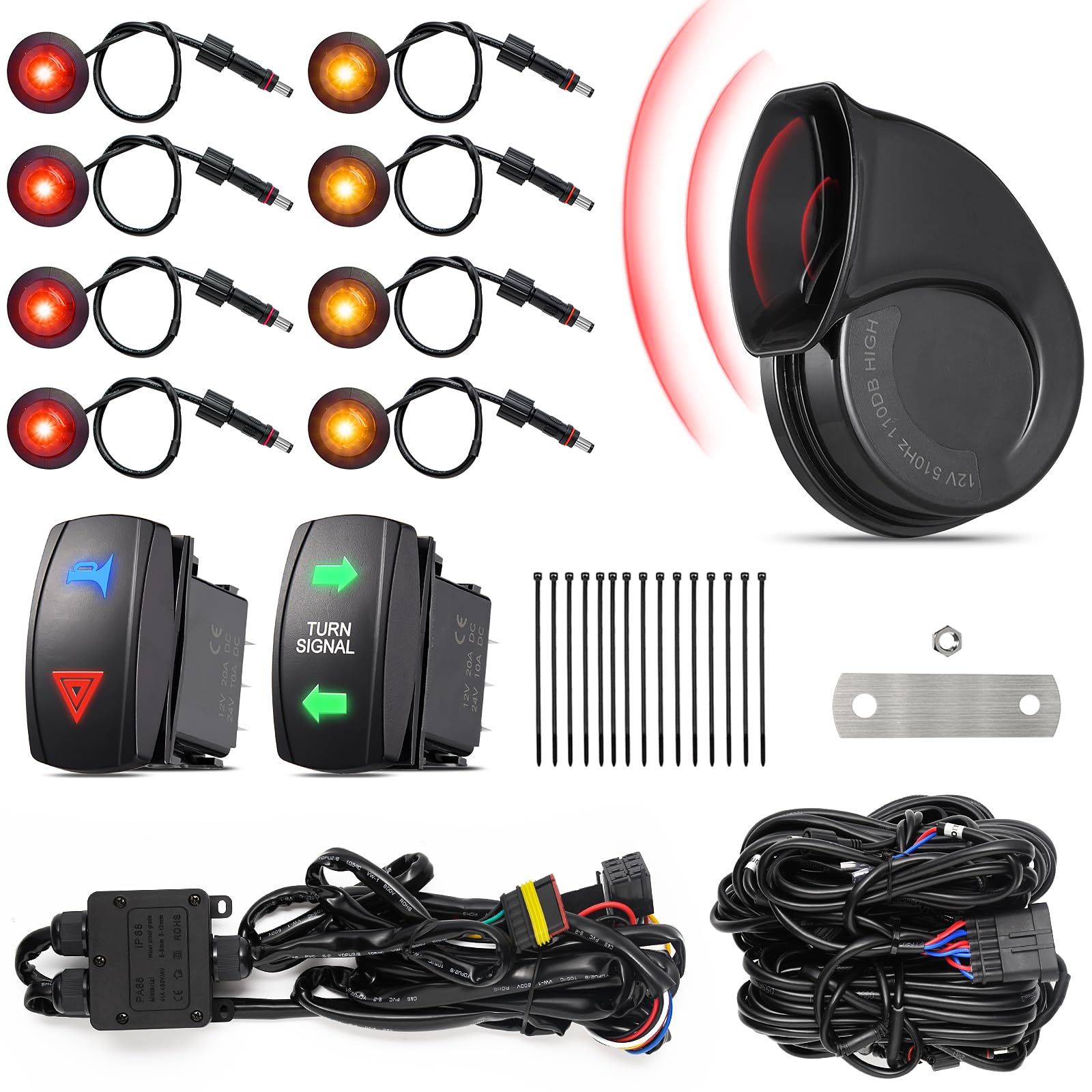 Amazon.com: Ehaho UTV Turn Signal Kit with 110D Horn, Pre-Wired