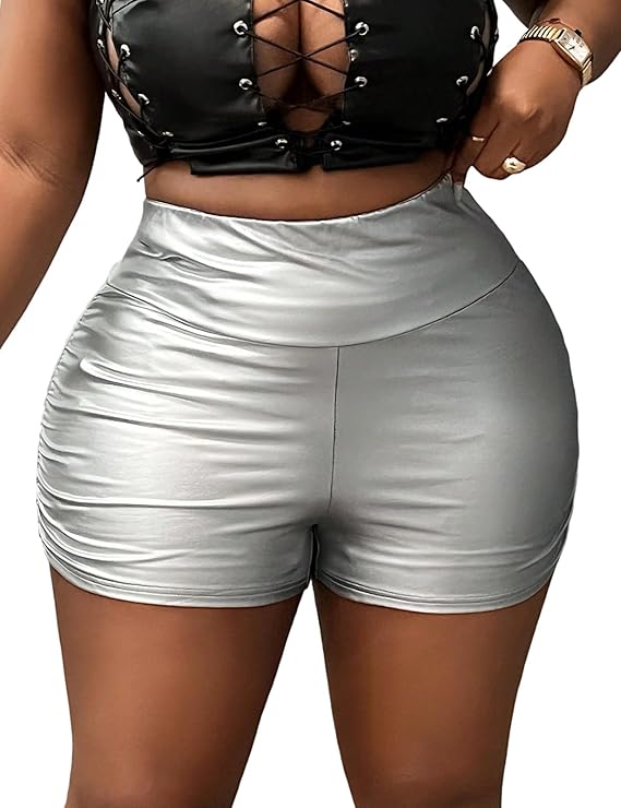 🔥 Plus Size Faux Leather Shorts - Trendy & Sexy!