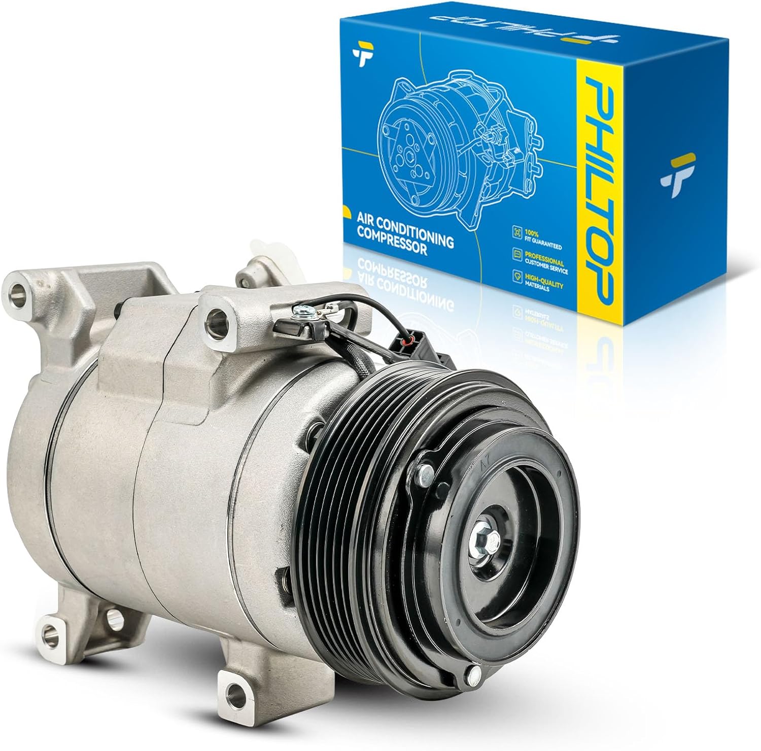 PHILTOP 198331 AC Compressor with Clutch Fit for Mazda 6 2014-2021, Mazda 3 2012-2013 2.0L, 3 2014, CX-5 2019-2022 2.5T, Air Conditioning Compressor