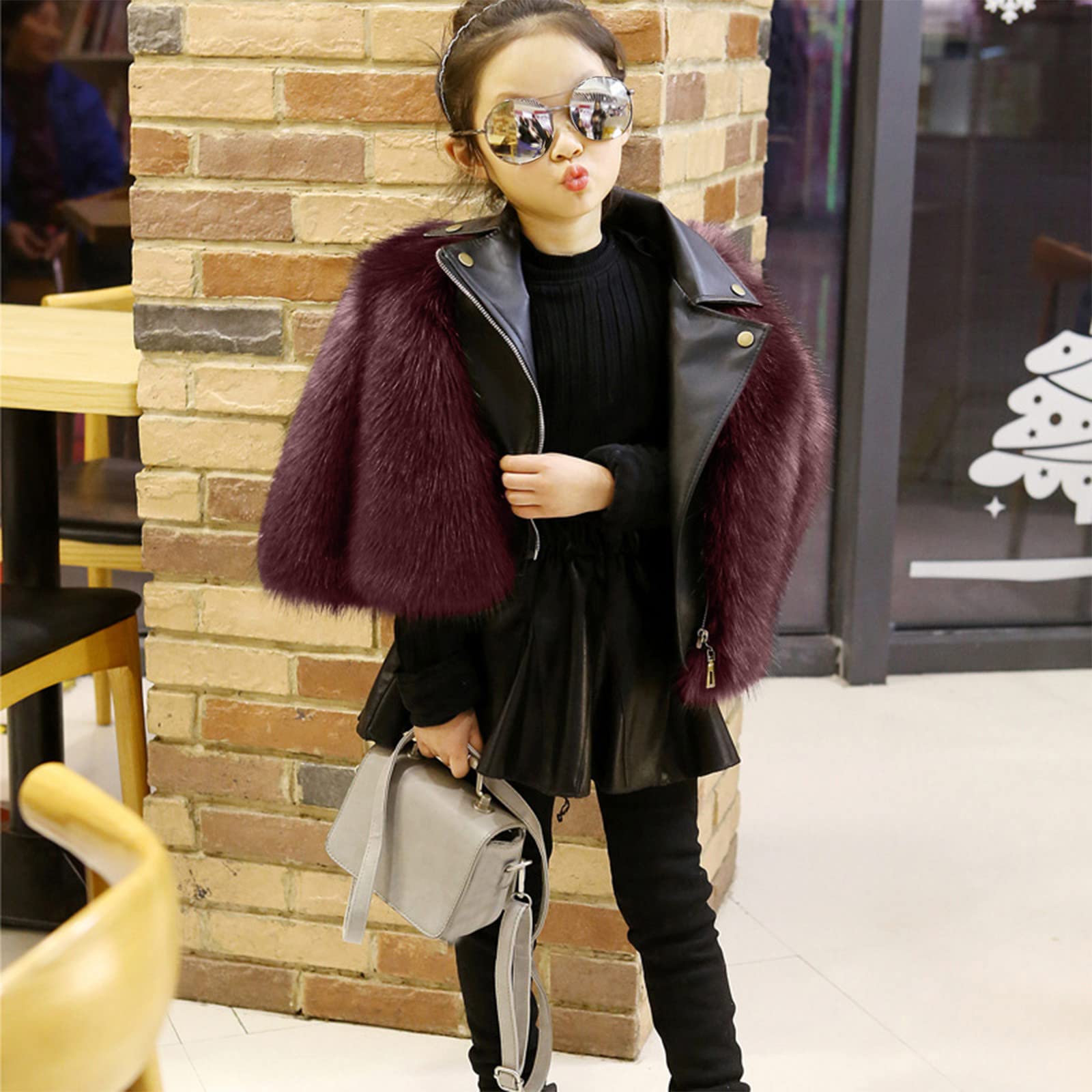 Generisch Cappotto Inverno Antivento Addensare Cappotto Giacca Bambino Caldo Pile Pomello Cap