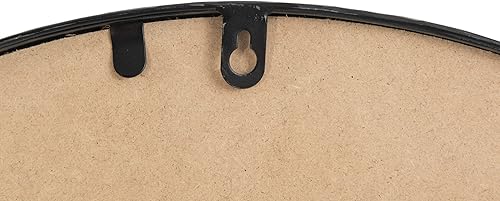 Miniatura 6 de Creative Co-Op Espejo de pared redondo con marco de metal con estante de madera, negro y natural, 24 pulgadas