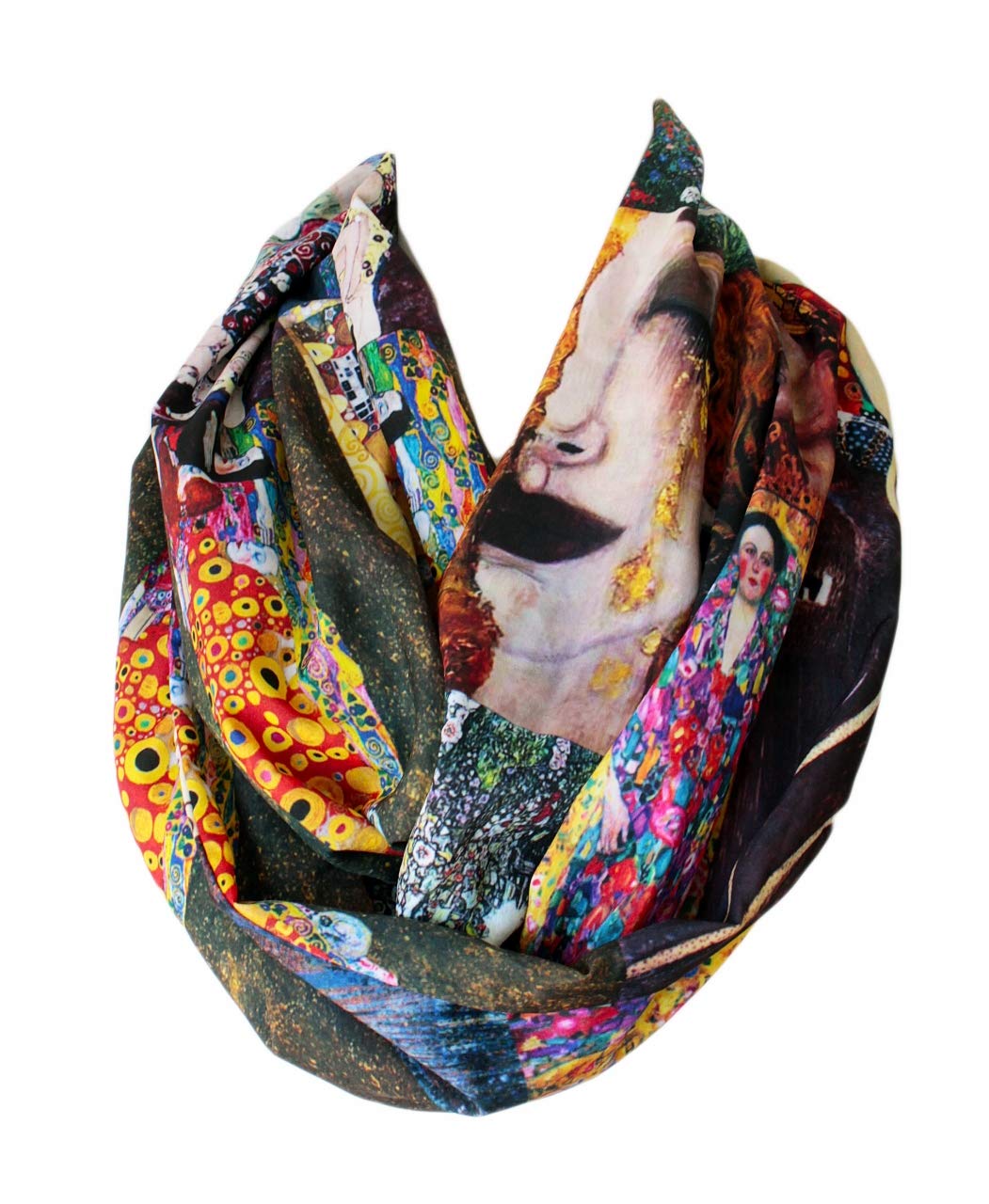 Etwoa Women's Multicoloured Gustav Klimt Paintings Infinity Scarf