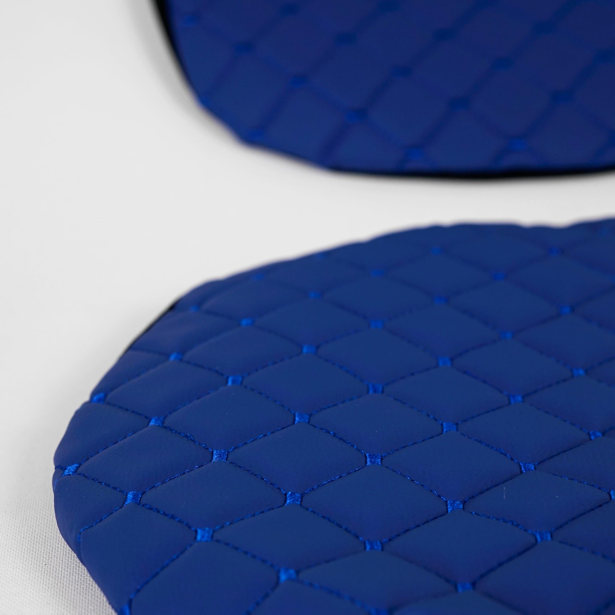 Funda de asiento de tractor resistente, acolchado Impertex duradero para tractores y carretillas elevadoras, cortacésped (cuero azul, costuras azules)