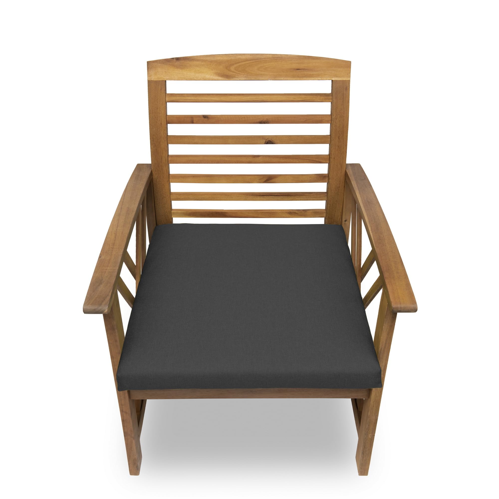 Chilly Pilley Cojín para Silla con Funda Extraíble y Cremallera - Juego de 4 Cojines para Asiento de Jardín (45x45x5, Negro)