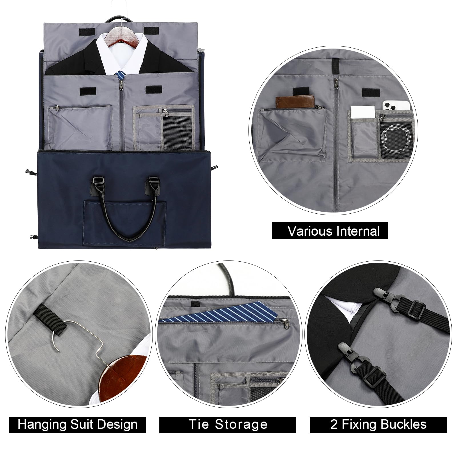 odoker Umwandelbarer Kleidersack für Reisen, Kleidungsstück, Seesack für Männer und Frauen, Reisetaschen für Fluggesellschaften, 2-in-1-Reiseanzug, Duffle Bag mit Schuhfach