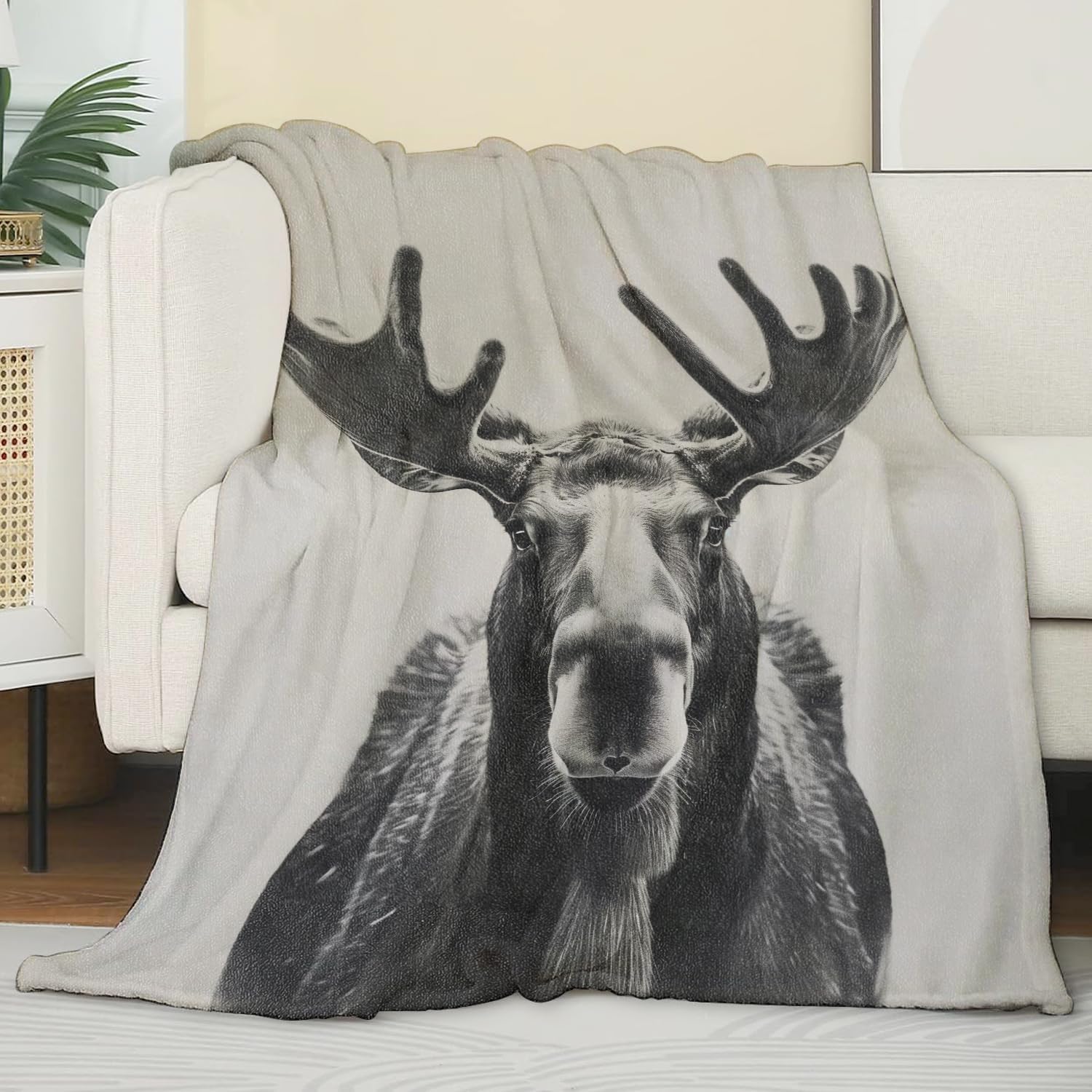 Moose Blanket for Kids Adults Women, Moose Gifts Bedding Decor Moose Flannel Throw Blanket, Moose Stuff Lightweight Warm Soft Blanket for Bed Sofa Office 60"" x 50""