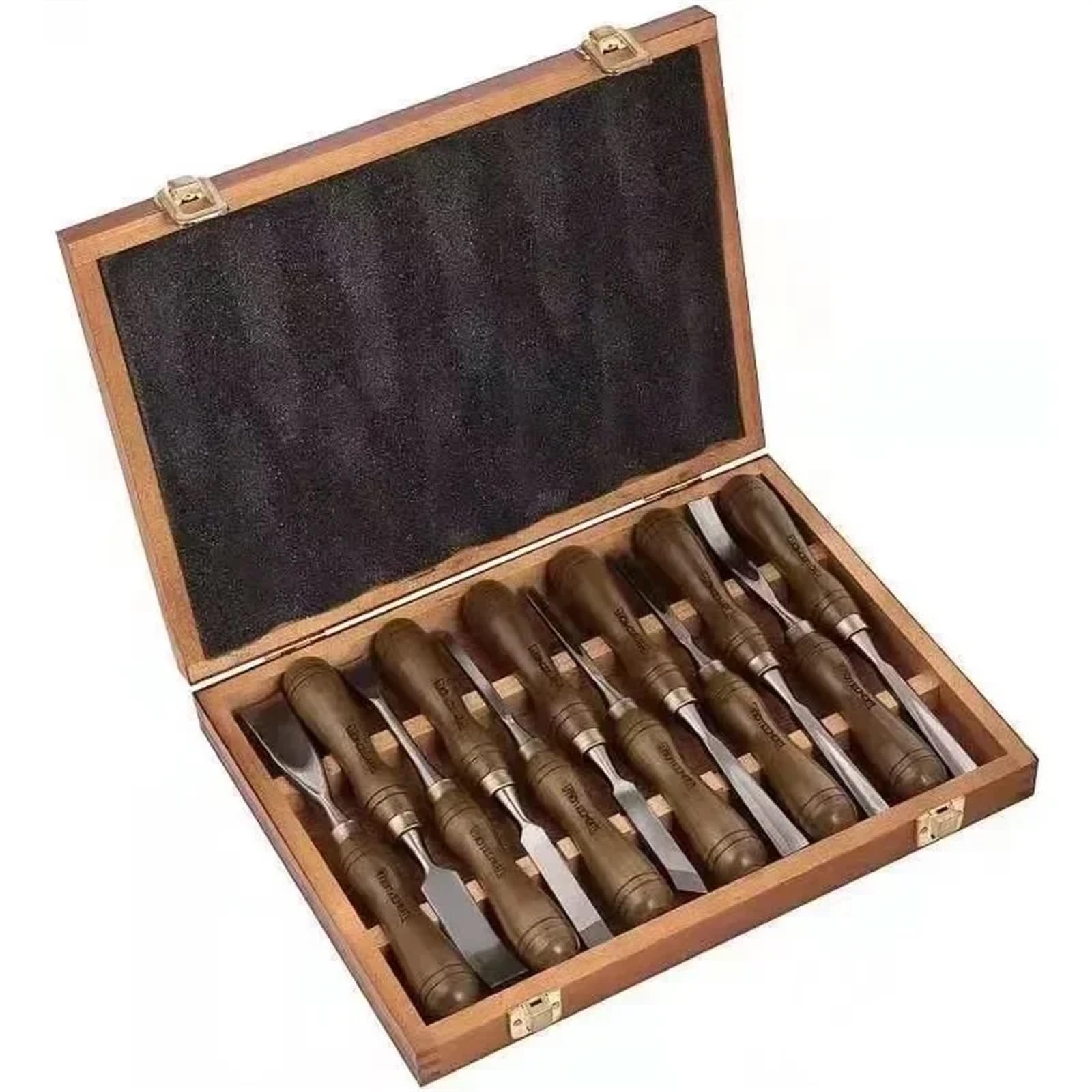 IVYARD 12 unid/Set Cuchillo de Talla de carpintería, Herramienta cortadora for Esculpir, cincel de Madera escultórico Profesional, carpintería, Herramienta de torneado de precisión DIY