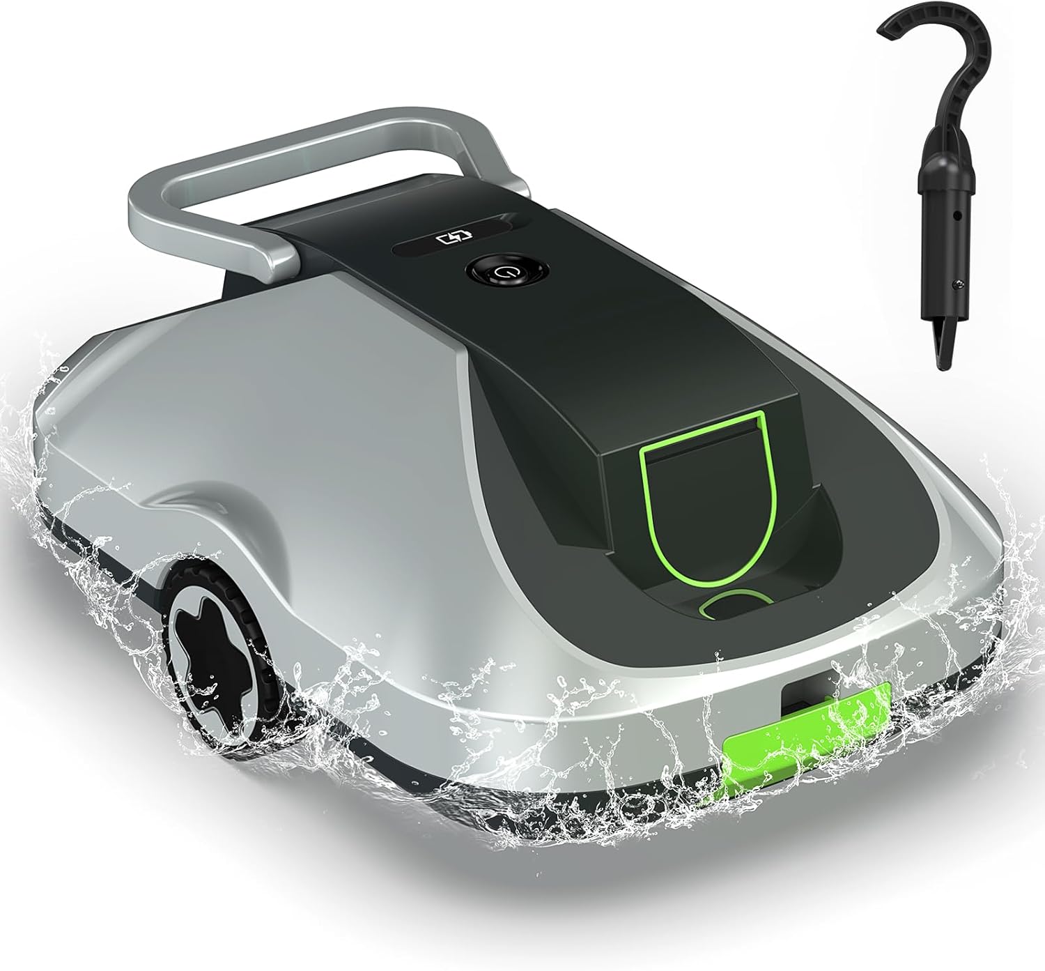 C1 Robotic Pool Cleaner, Cordless Pool Vacuum for Above Ground & Inground Pools, 200mins Runtime Automatic Pool Vacuum Robot for Leaves & Dirt, Powerful Suction up to 2500 sq.ft, Self Parking (Green)