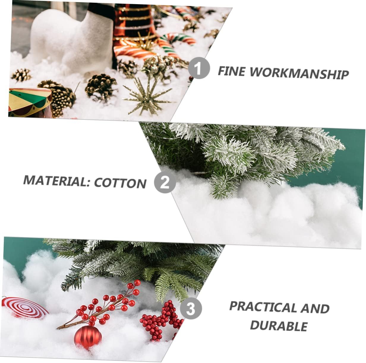 Realistic Fake Snow Blanket Christmas Snowflakes Artificial Blanket for DIY Crafts Christmas Decor