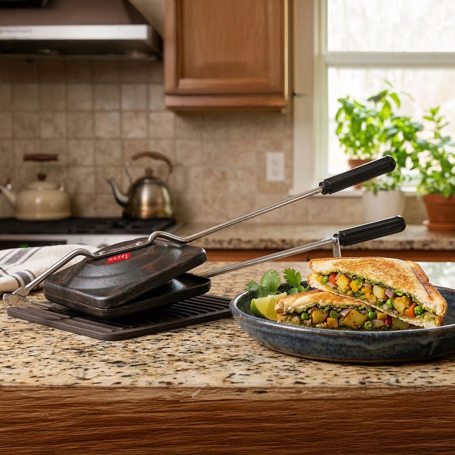 Buy HAZEL Hard Anodized Sandwich Toaster | Non-Stick Stove Top