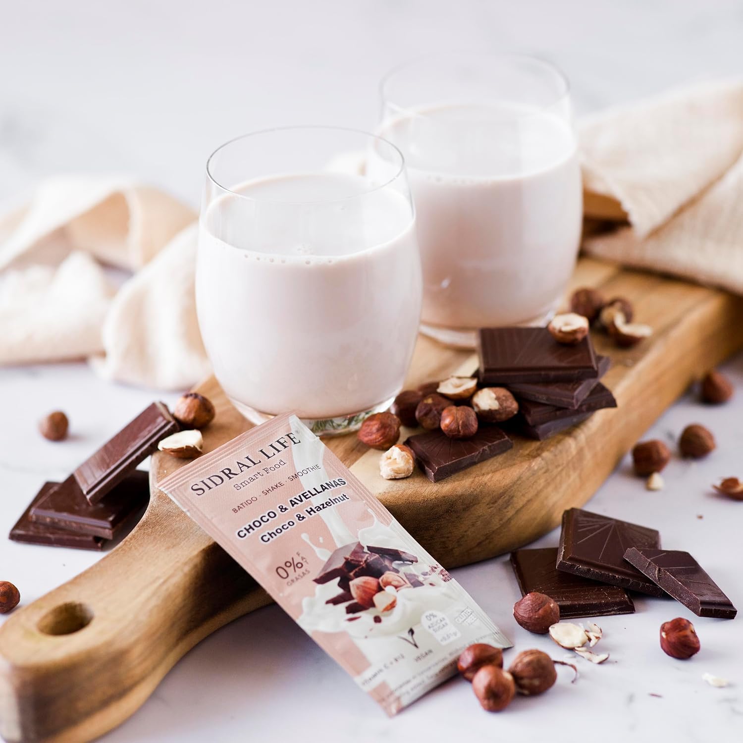 SIDRAL LIFE Saborizantes sin azúcar para leche batidos postres Instantáneas en Polvo con Vitamina C y B12 15 Sobres Mix