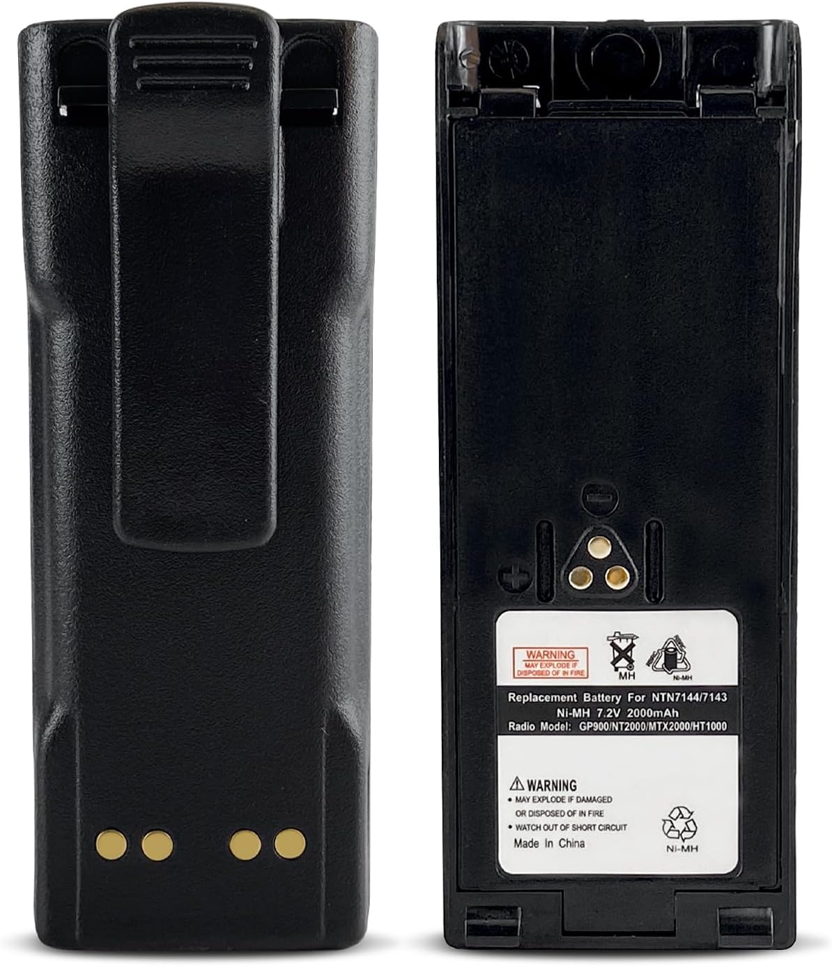 JINTION NTN7144 Two-Way Radio NiMH 7.2V 2000mAh Battery Replacement Compatible with Motorola MT2000 MTS2000 NTN7143 NTN7143A NTN7144 NTN7143B