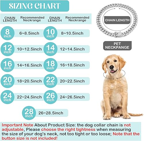 Miniatura 2 de Collar de cadena para perro con diamantes para caminar con diseño de hebilla segura, collar de mascotas, accesorios de joyería para perros pequeños,