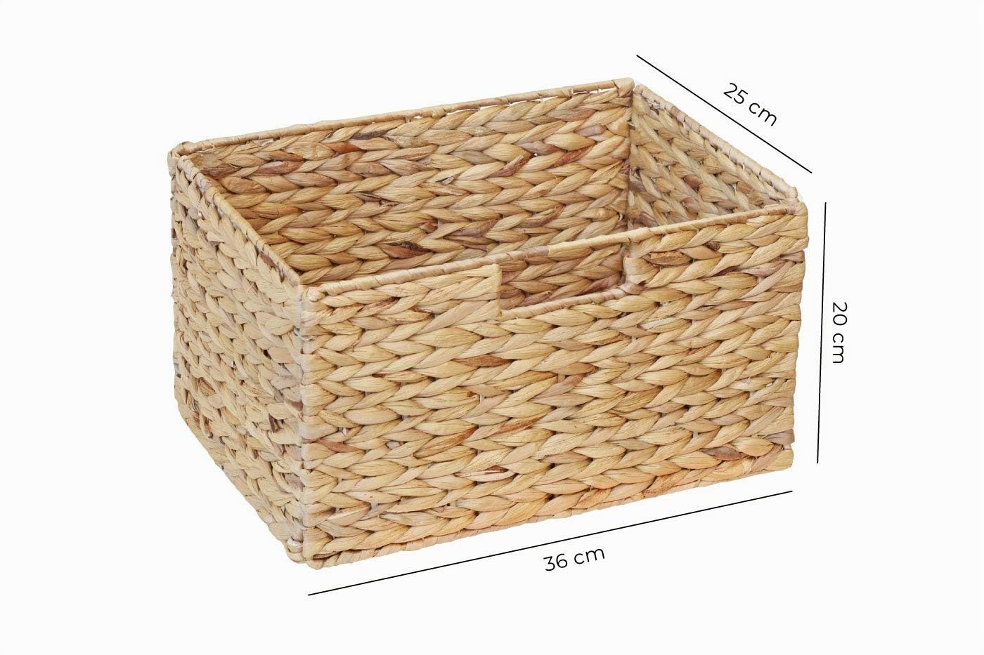 2er-Set Billy Regal Korb / 36 x 25 x 20 cm/Aus Wasserhyazinthe Natur/Faltkorb Flechtkorb Regalbox Storage Box Aufbewahrungskorb Schrankkorb klappbar faltbar und sehr stabil