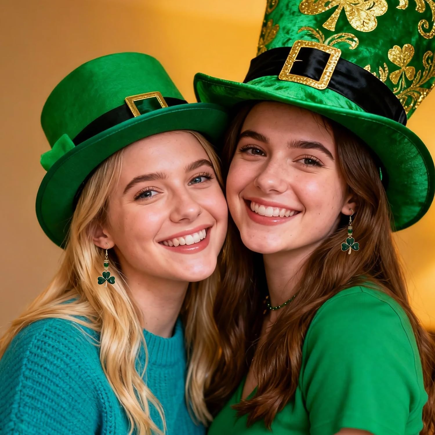 St. Patrick's Day Earrings for Women, Irish Shamrock Dangle Earrings, Green Clover Drop Earrings for St Patrick's Day Accessories - Image 5