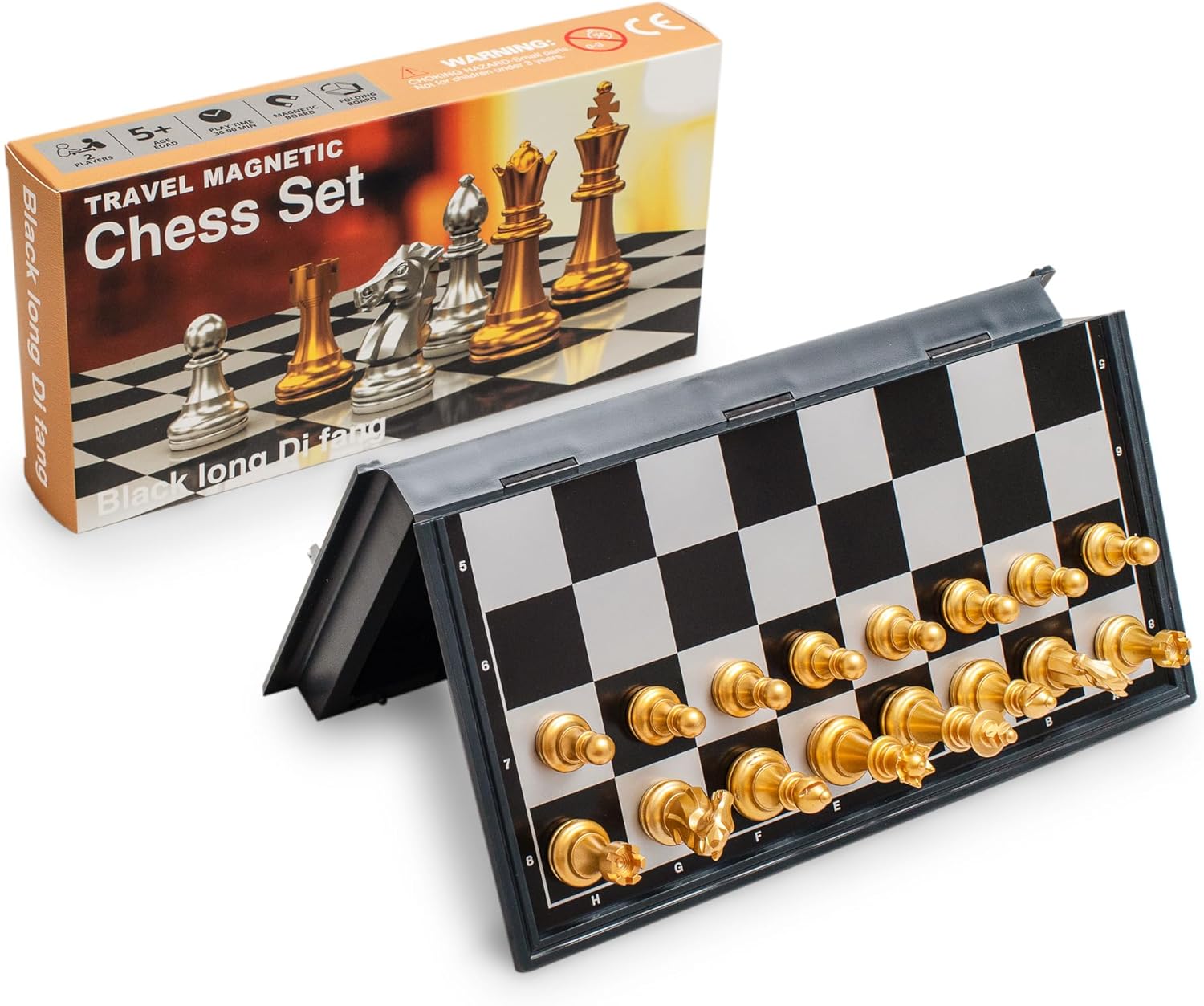 Travel Folding Magnetic Chess Set -9.8 inches (25 Centimeters) - Folding and Portable Chess Board Games