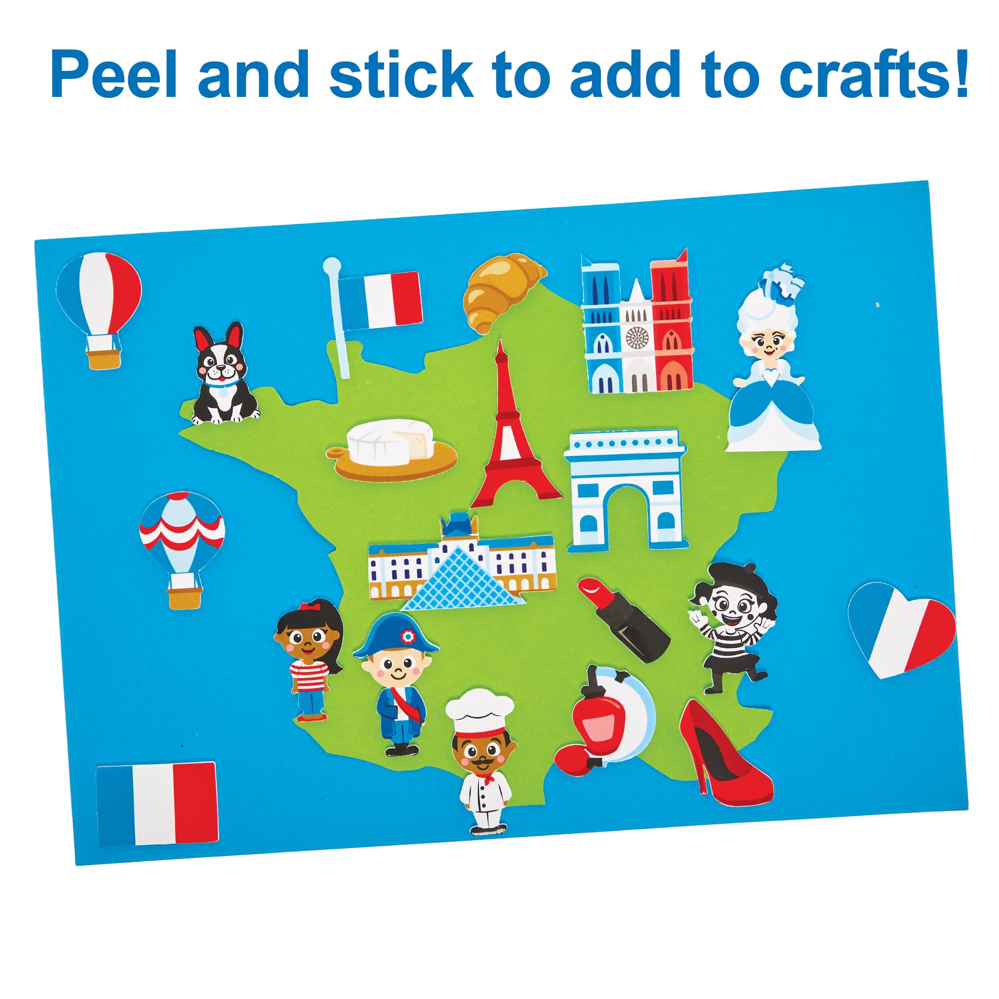 Baker Ross FN032 France Foam Stickers Pack Of 150 French Stickers 