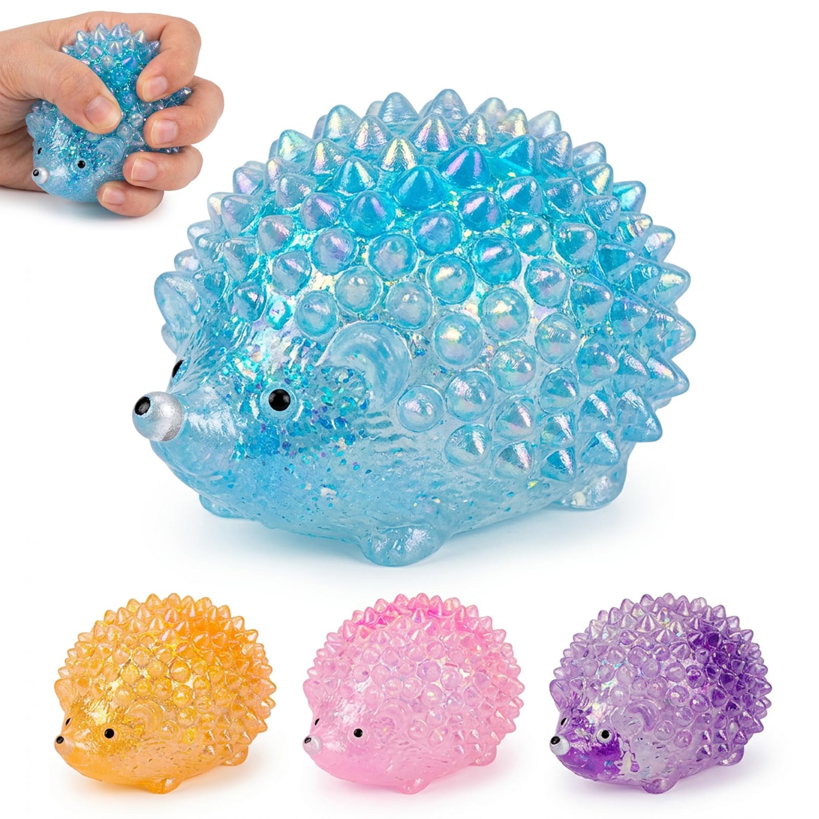 Sugar Squishy, Random Colour Hedgehog Slow Rising Sensory Fidget, Portable for Desk and Travel, Soft Squeeze Hand Accessory
