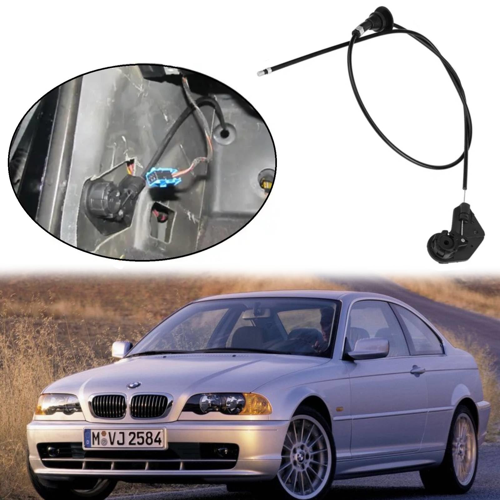 Twowinds Câble Capot Compatible avec BMW Serie 5 E39 (1995-2003)