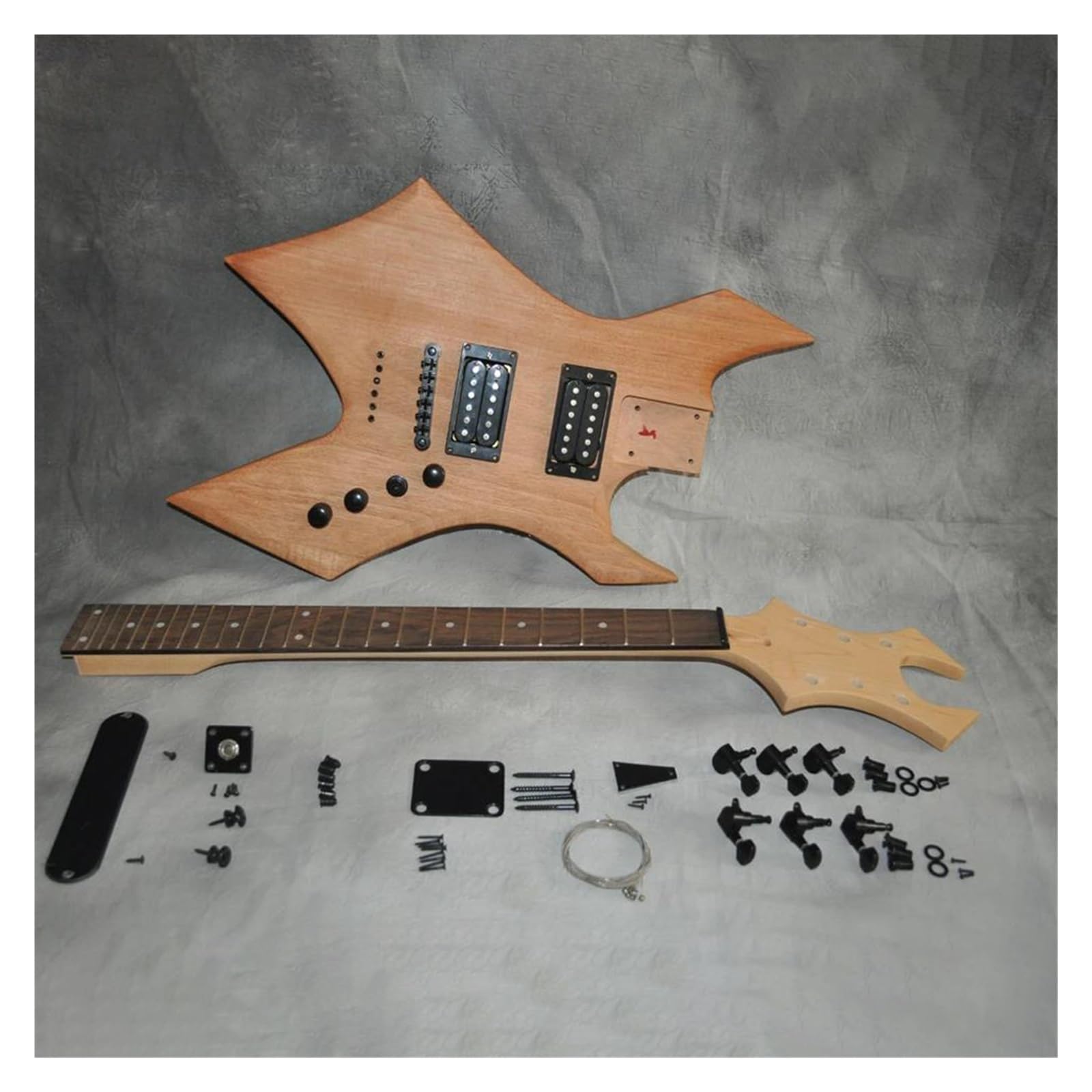 Unfinished Guitar Body 39 Inches DIY Electric Guitar Kit Mahogany Body Maple Neck Rosewood Fingerboard