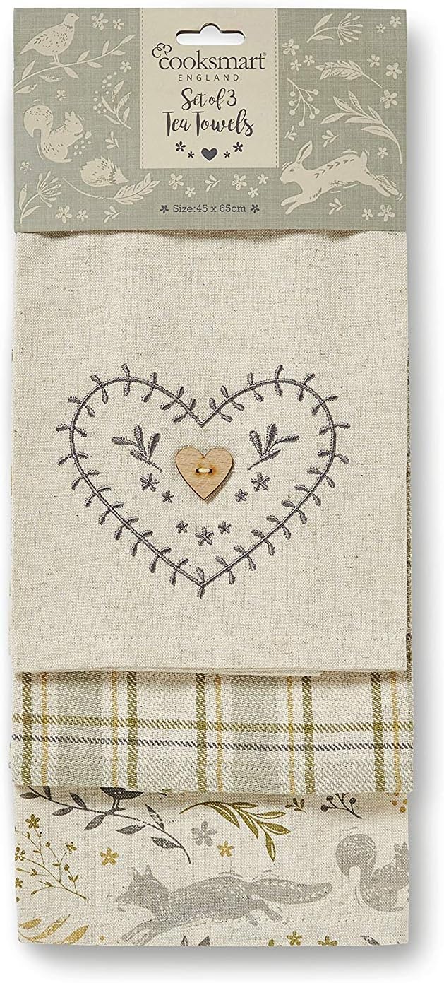 3XTea Towel, Cotton, Natural, One