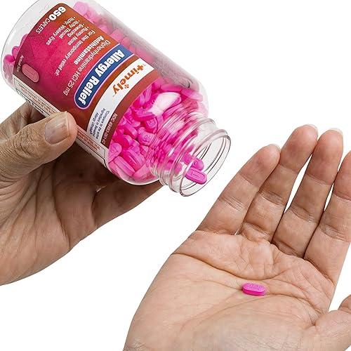 Miniatura 3 de Pastillas de alergia oportunas con difenhidramina HCl 25 mg - 650 unidades - En comparación con Benadryl Allergy Ultratab - Tabletas
