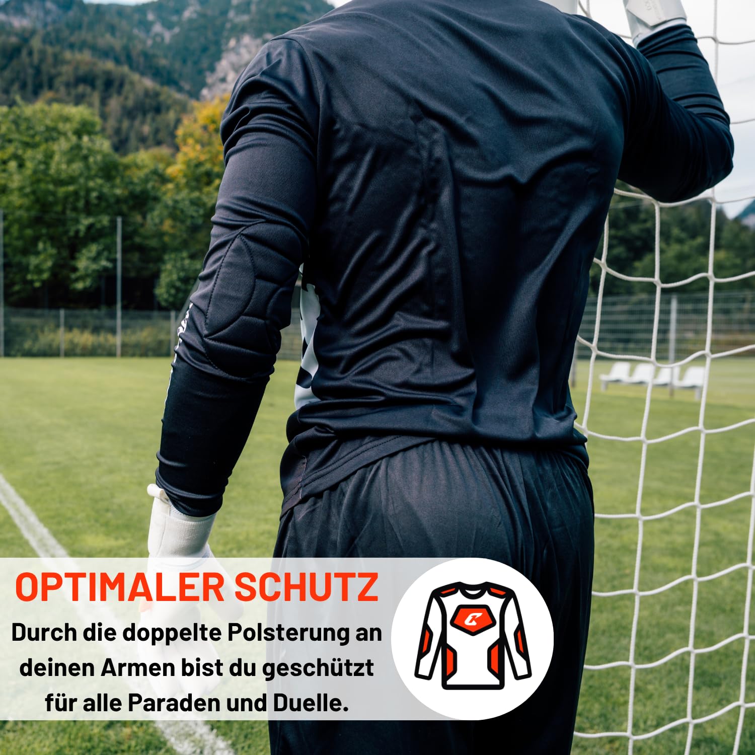 CATCH & KEEP Protection Torwarttrikot - Fußballtrikot Damen, Herren & Kinder - Ellenbogen-Polsterung - atmungsaktives Fußball Trikot - optimaler Schutz
