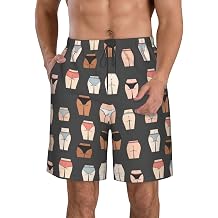 AMRANDOM Mens Casual Shorts Drawstring Summer Beach Golf Shorts Bathing Suit Swim Trunks