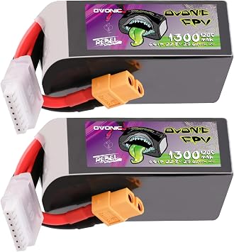 OVONIC 6S 1300mAh 120C 22.8V LiHV Battery for 1/10 Rock Crawler with XT60 Plug