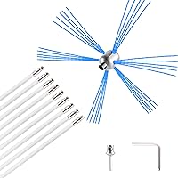 Vista 1 de Kit de limpieza de chimenea de 30 pies, con cabezal de cepillo de aluminio para chimenea, kit de limpieza de chimenea giratoria, herramienta