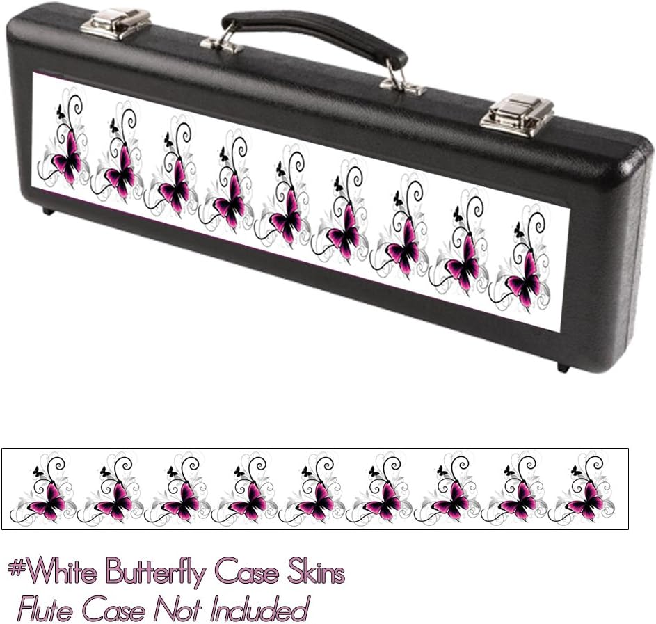 Flute Case Candy - White Butterfly Removable Flute Case Skins