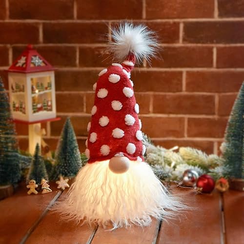 Miniatura 1 de Decoraciones de peluche de gnomo de Navidad recargables 2023 con luz y canción de Navidad, adornos de figura de Navidad hechos a mano, decoración