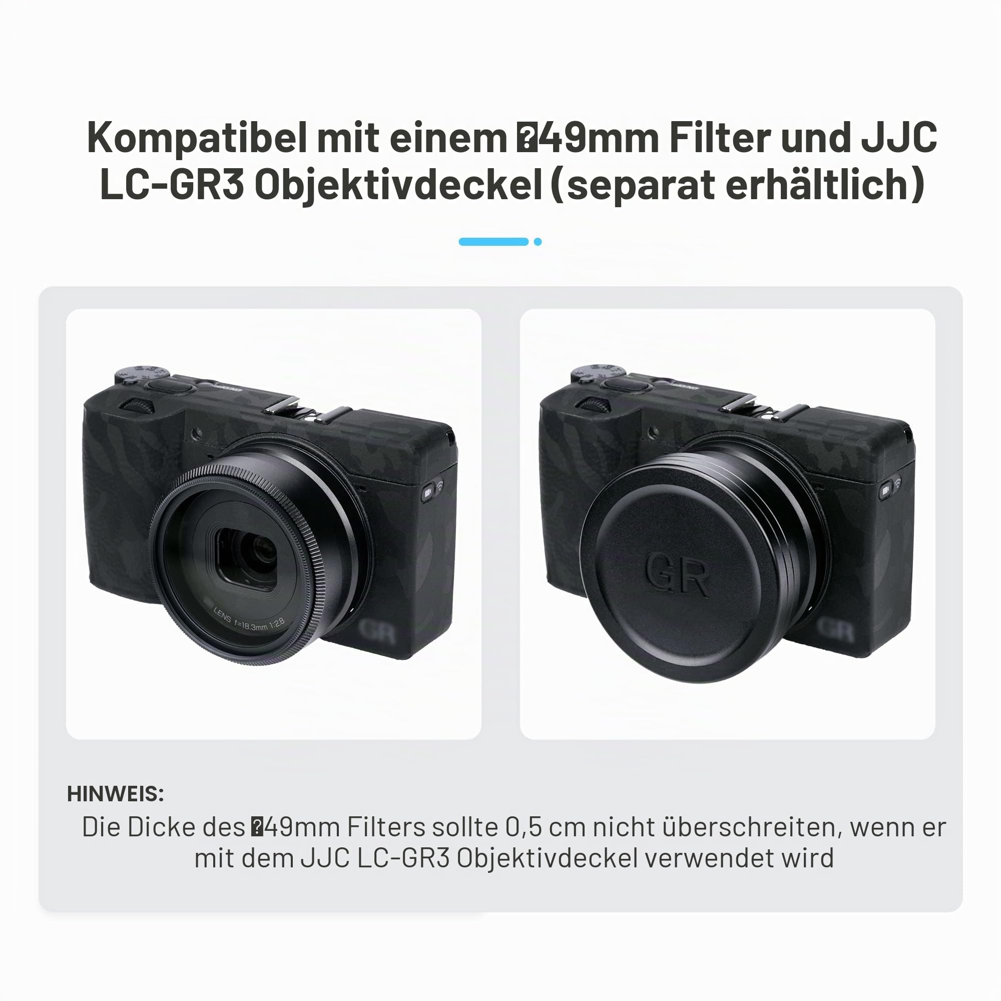 JJC Metall Objektiv Filter Adapter Ring Kompatibel mit RICOH GW-4 Wide Conversion Lens to GR III GR3 Kamera, Ersatz für RICOH GA-1 Objektivadapter