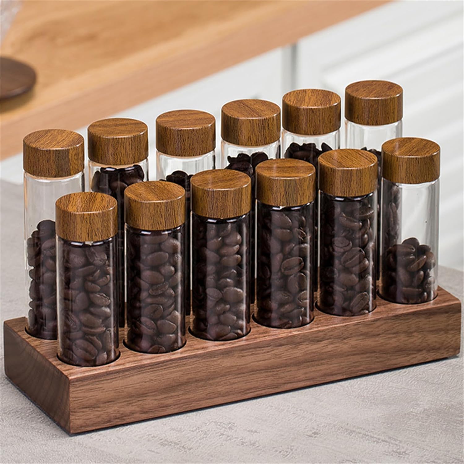 Storage Container Display Rack Tea Tube Bottle Glass Coffeware Set Espresso Accessories Tool Storage Containers