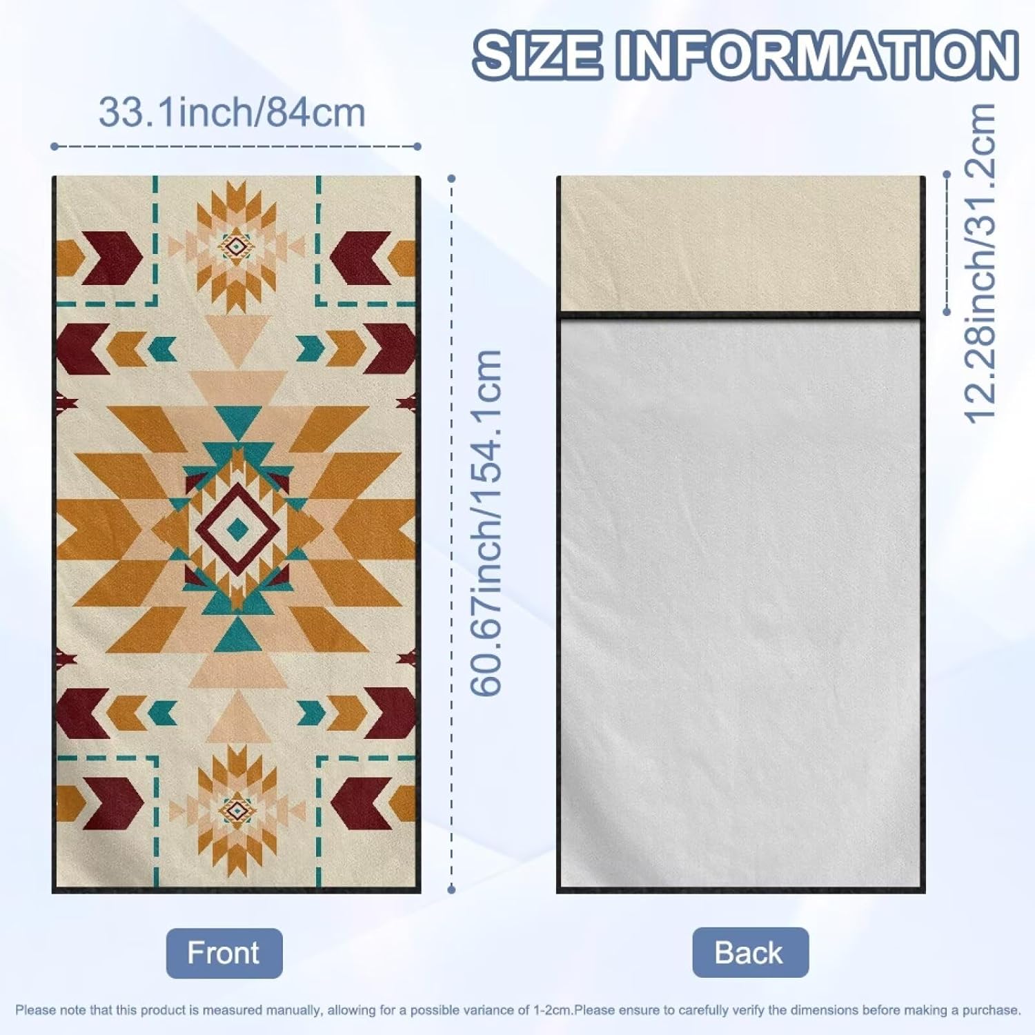 SEANATIVE Native Aztec Beach Sweat Towel Car Seat Cover for Gym Running Athletes Fitness Workout, Auto Seat Pet Protector, Sports Towel Seat Covers for Cars