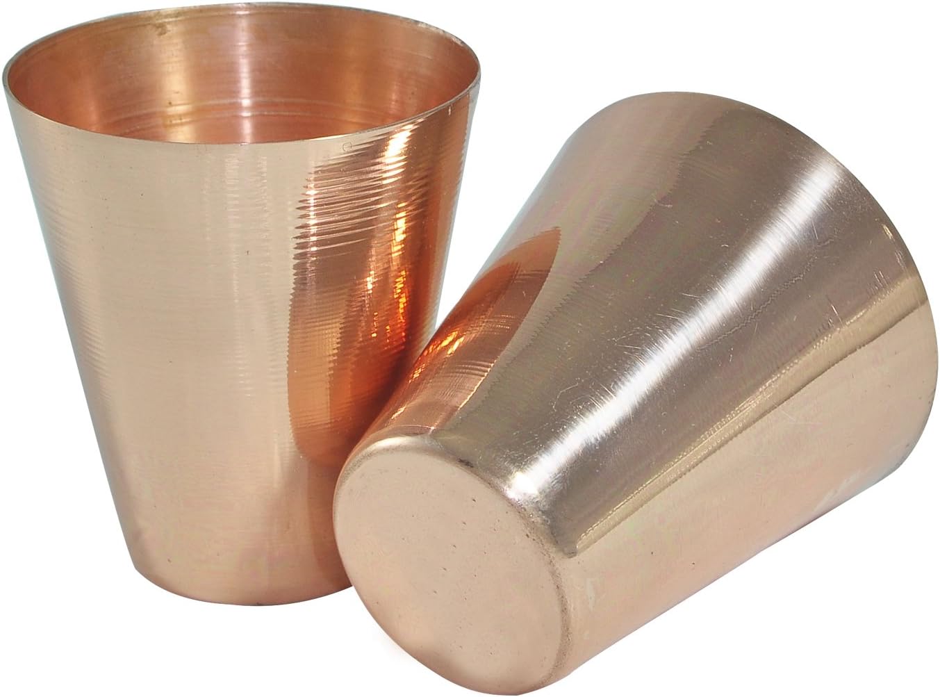 Set of 2 Small Solid Copper Moscow Mule Shot Glasses, Capacity 2.46 oz per