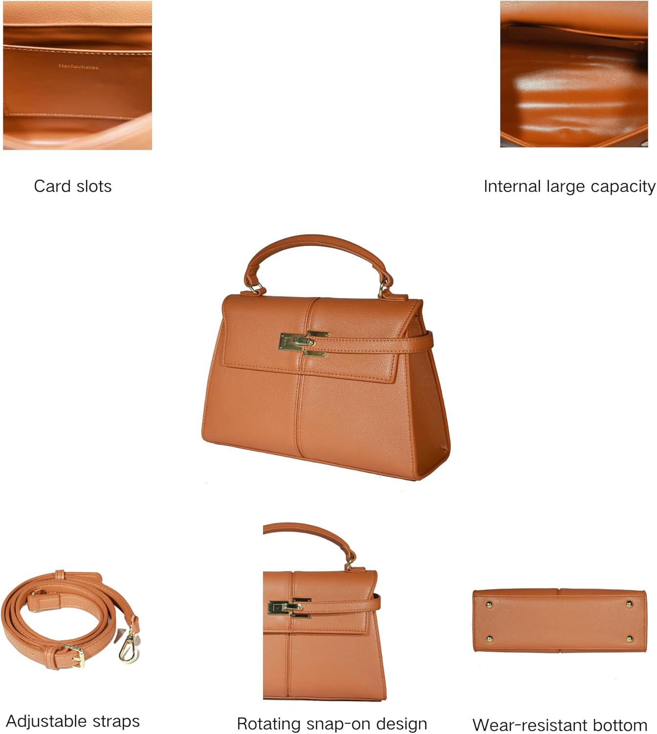 Ladies Shoulder Top-Handle Handbags Crossbody Purses Bags For Women Brown