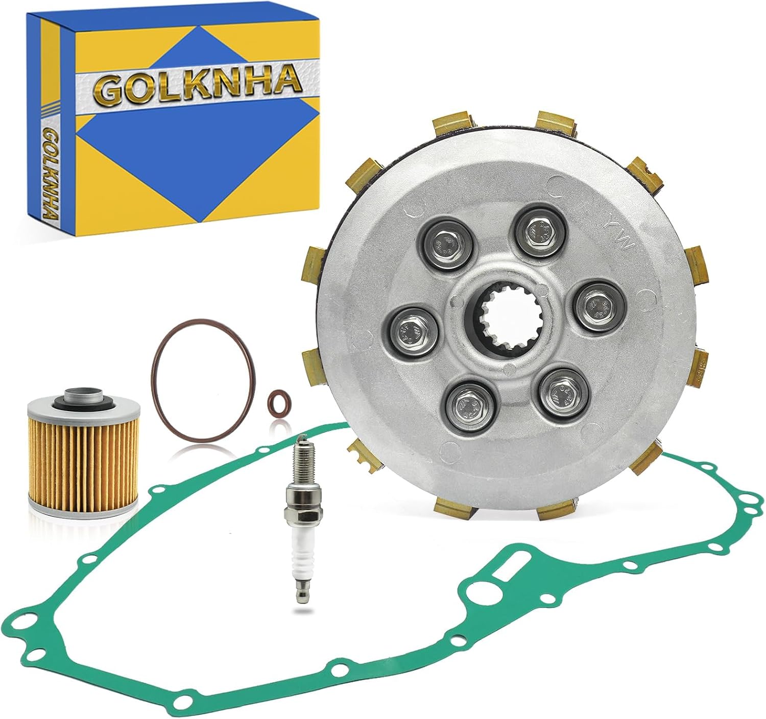 Clutch Kit & Friction Steel Plate for Yamaha Raptor 700 R 700R 2006-2024, Clutch Assembly OEM# 1S3-16351-00-00 1S3-16371-10-00