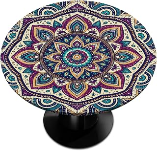 Pardick Mandala Round Tablecloth Fitted with Elastic 45-50In