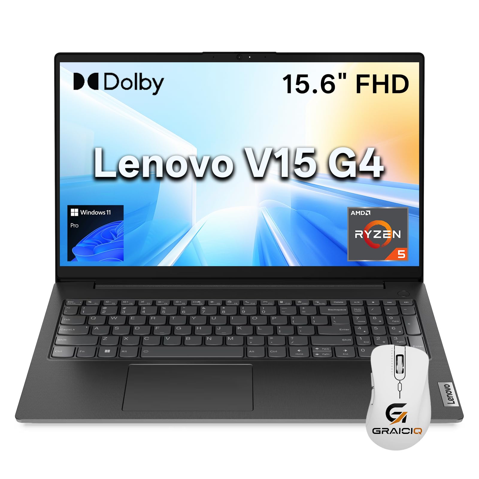 Lenovo V15 Gen 4 Business Laptop, AMD Ryzen 5 5625U, 16GB DDR4 + 1TB