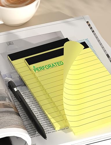 Miniatura 3 de Bloc de notas pequeñas de 3 x 5 pulgadas, bloc de notas amarillas de bolsillo, paquete de 6 blocs de notas forrados, pequeños blocs de papel