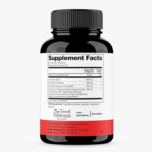 Miniatura 2 de Sandhu's L-arginina con precursor de óxido nítrico | Suministro de 30 días | Suplemento de entrenamiento | para hombres y mujeres
