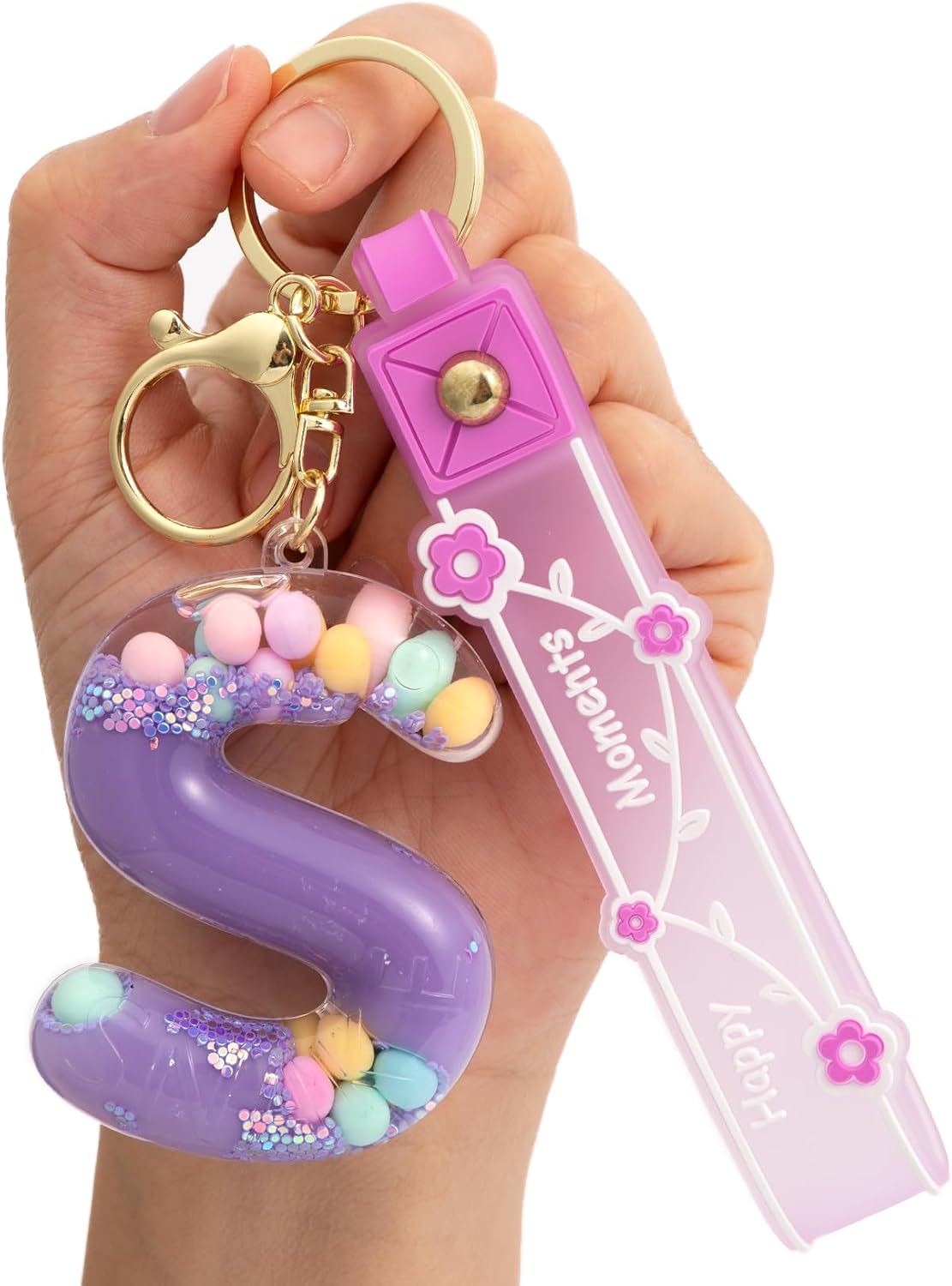 YOU WIZV Donut Keychain, Boba Tea Kawaii Cute Accessories for Backpacks, Comfort Liquid Keychain for Girls, Women, Daughters