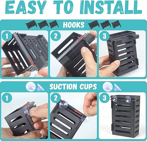 Miniatura 4 de 4 soportes para plantas de acuario, soporte para plantas de tanque de peces con ganchos y ventosas, macetas de acuario para plantas sumergidas,