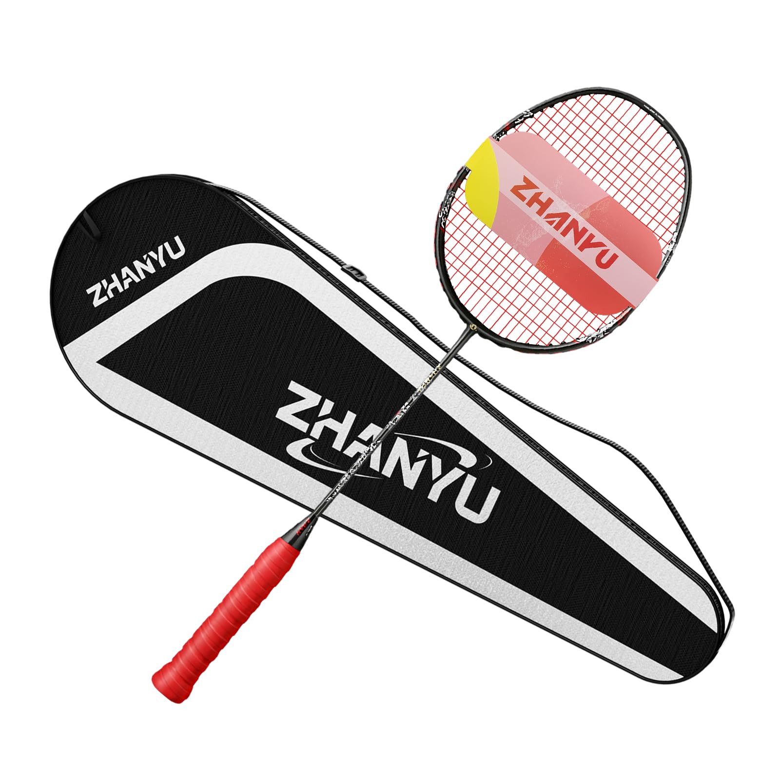 Badminton Racket,All Carbon High-Elastic Ultra-Light 82g Offensive Professional Rackets,Including 1 Racket And 1 Ball Bag,Suitable For Daily Fitness And Training Competitions