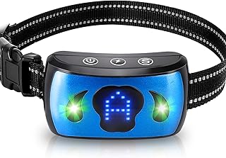 Rechargeable Bark Collar for Dogs - Professional 4 Adjustable Sensitivity Control + 3 Harmless Shock Modes Humane Training Collar Magnetic Charging Dog Anti Barking Collar with Beep and Vibration